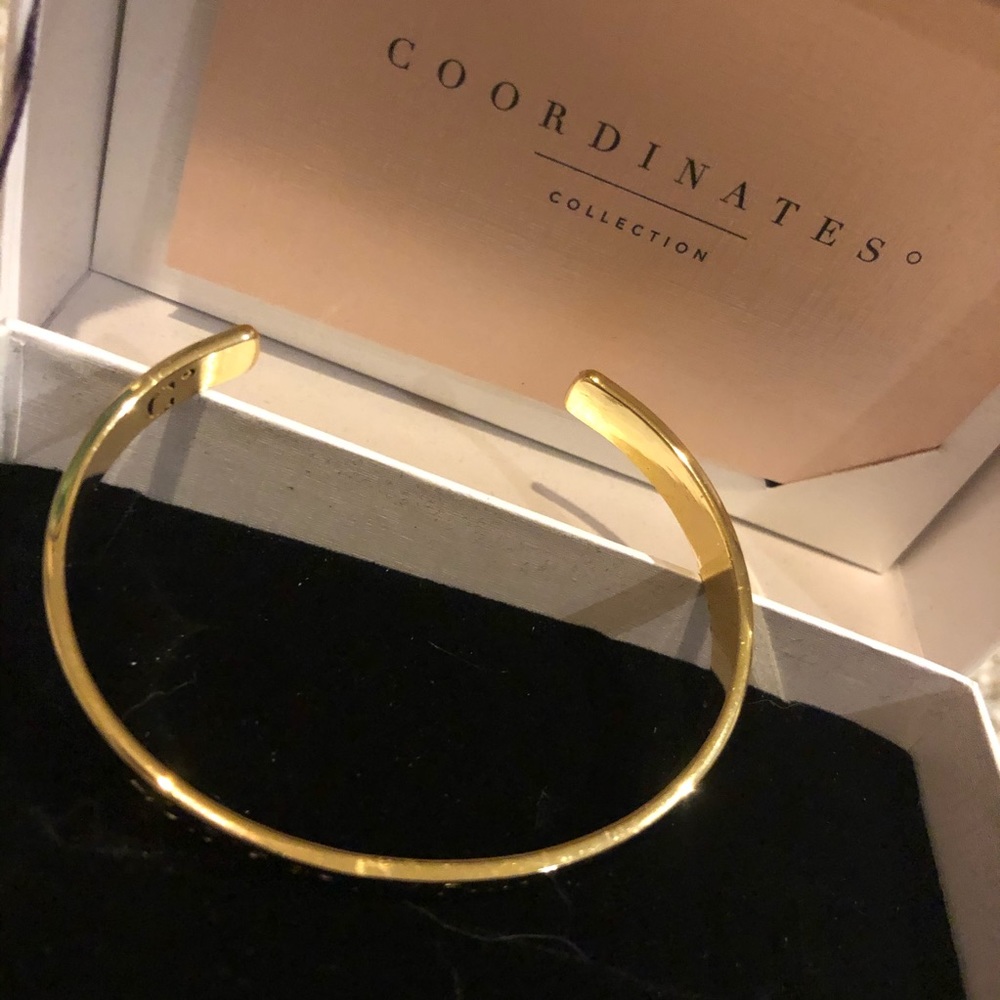 New York City Coordinates - NEW Gold tone cuff